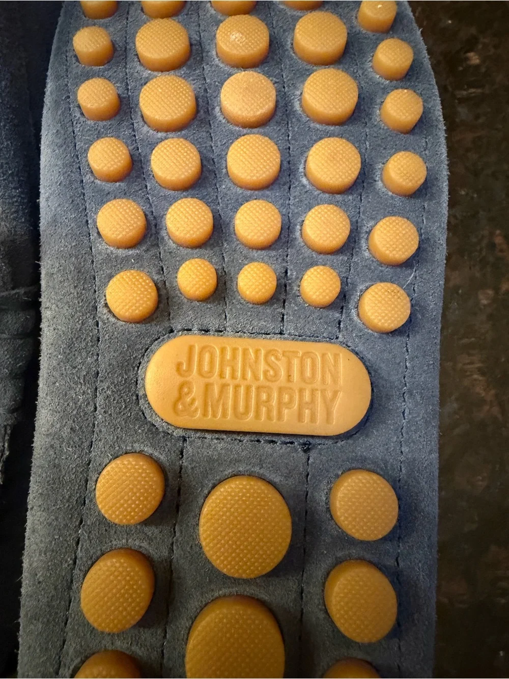 Johnston & Murphy Blue Suede Penny Loafers